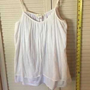 White flowy double layer cami
